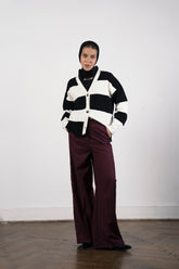 CLASSIC WIDE LEG PANTS-Burgundy