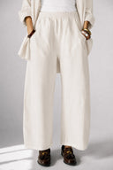ELASTIC WAIST BALLOON PANTS -Beige