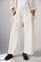 ELASTIC WAIST BALLOON PANTS -Beige