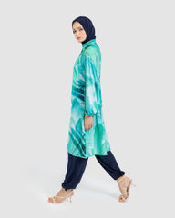 WIDE LEG SWIMPANT-BLUE BLACK ( MODEST LOOK )
