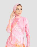 PINK PLUMES SWIMTOP  -PINK