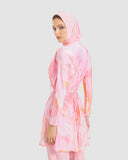 PINK PLUMES SWIMTOP  -PINK