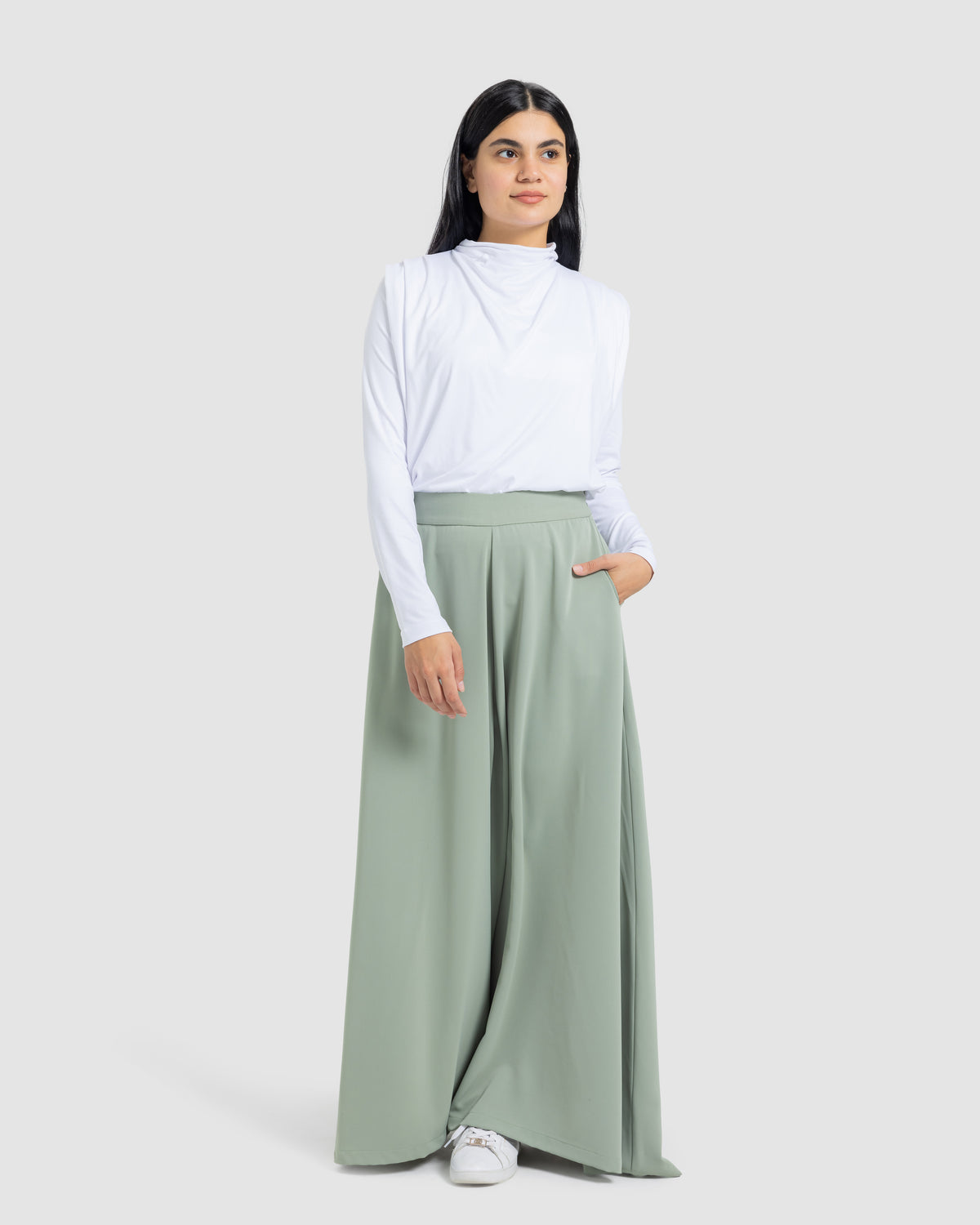 DRAPPED COTTON TOP -OFF WHITE