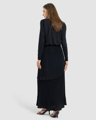 DRAPPED COTTON TOP -BLACK