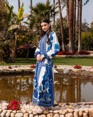 WITH BORDERED DRESS-BLUE