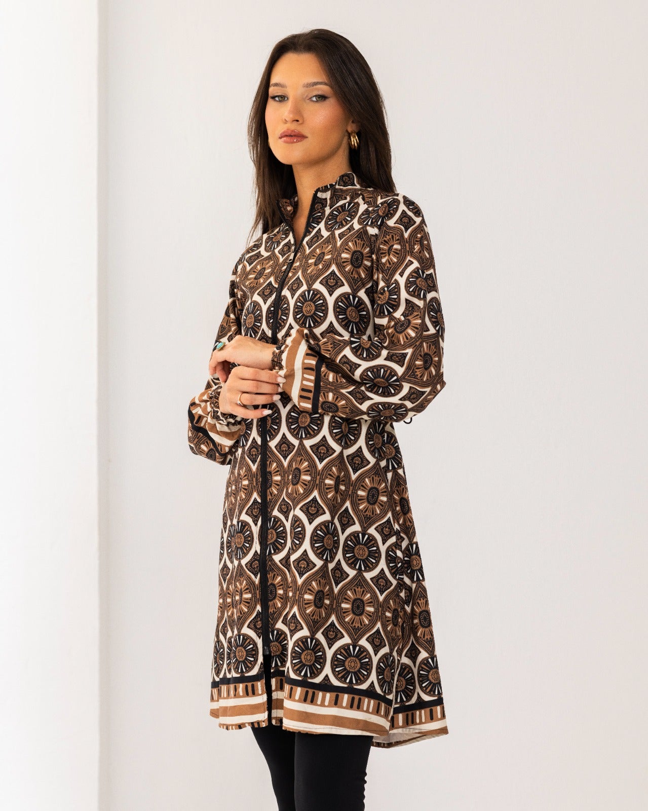 SANDSTONE LONG SWIMTOP-BROWN