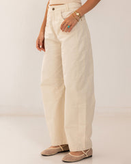 BALLON GABARDINE PANTS-BEIGE