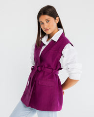 SLEEVELESS LINEN BLAZER