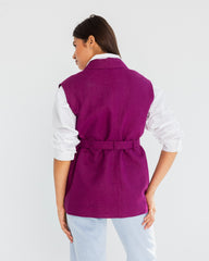 SLEEVELESS LINEN BLAZER