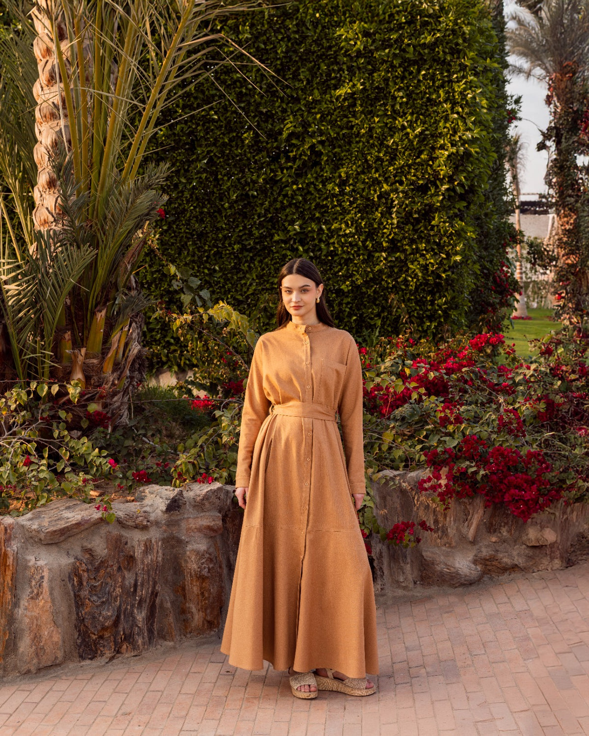 PLAIN LINEN SHIRT DRESS-HAVAN