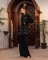EMBROIDERY LINEN JACKAT-BLACK