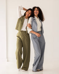 STRIPED PANTS-OLIVE