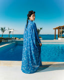 PAISLEY TIDE SWIM KIMONO -BLUE
