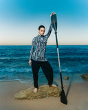 BLACK WAVE SWIM TOP -BLACK