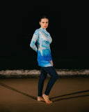 AZURE MOTION SWIM TOP -BLUE