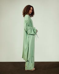PLAIN LONG CARDIGAN-GREEN