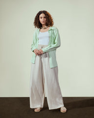 PLAIN LINEN SHIRT-MINT GREEN