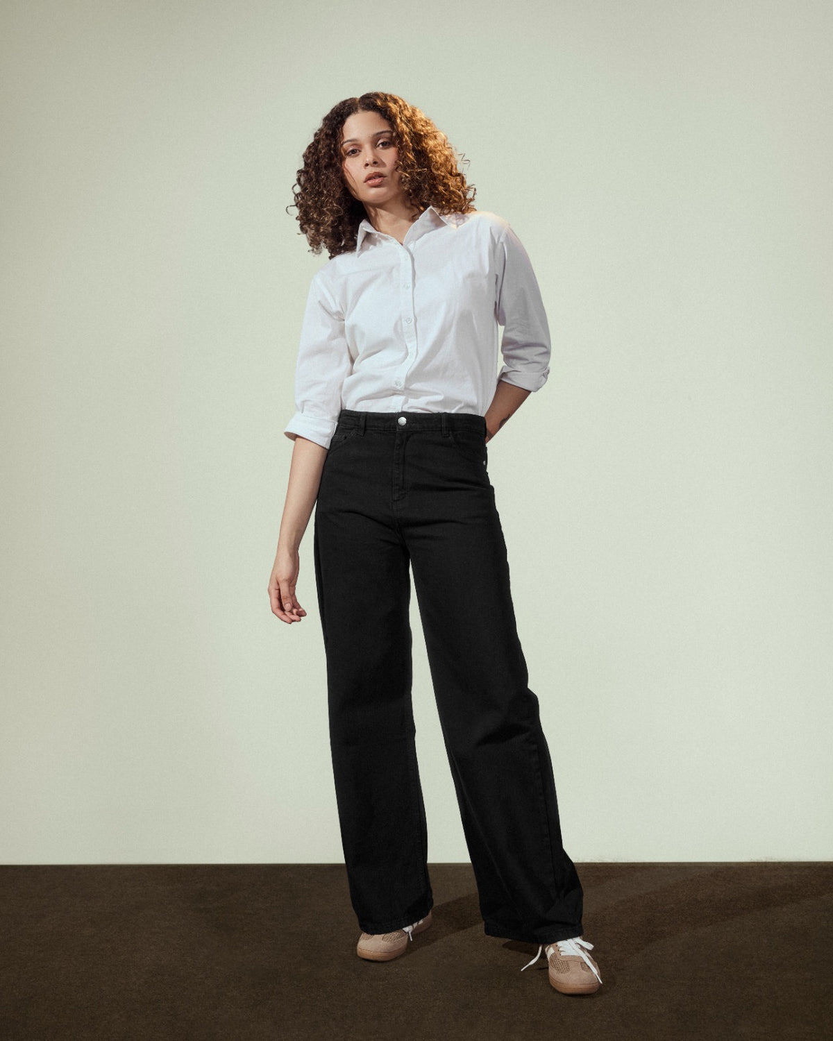 BALLOON WASHED PANTS-BLACK