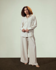 PLAIN LINEN SHIRT-BEIGE
