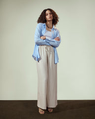 PLAIN LINEN SHIRT-BABY BLUE