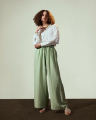 STRAIGHT LINEN PANTS-MINT GREEN
