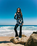 SANDY EFFECT SWIM TOP -NAVY BLUE