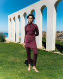 DRAPPED SWIMSUIT TOP -MAROON