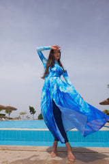 OCEAN BLUE FLOW SKIRT-OCEAN BLUE