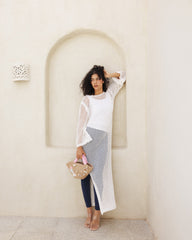 CUTWORK DRESS-OFF WHITE