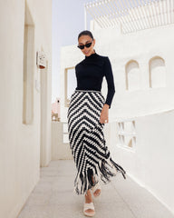 CROCHET SKIRT -BLACK&WHITE