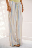 PASTEL STRIPE STRAIGHT PANTS - LIGHT YELLOW