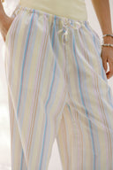 PASTEL STRIPE STRAIGHT PANTS - LIGHT YELLOW