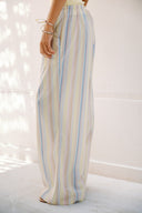 PASTEL STRIPE STRAIGHT PANTS - LIGHT YELLOW