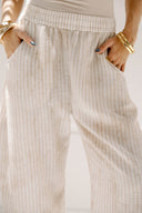 LINEAR BALLOON PANTS -Beige