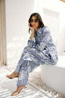 PATCHWORK LUXE SHIRT -BABY BLUE