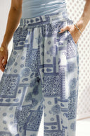 PATCHWORK LUXE PANTS -BABY BLUE