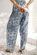 PATCHWORK LUXE PANTS -BABY BLUE