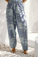 PATCHWORK LUXE PANTS -BABY BLUE