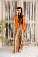 ELASTIC WAIST STRIPED PANTS -HAVAN