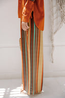 ELASTIC WAIST STRIPED PANTS -HAVAN