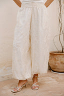 Embroidery Balloon pants -OFF WHITE