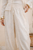 Embroidery Balloon pants -OFF WHITE