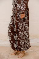 Embroidery Balloon pants -BROWN