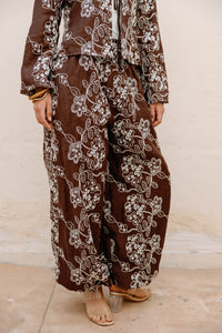 Embroidery Balloon pants -BROWN