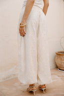 Embroidery Balloon pants -OFF WHITE