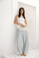 Striped pants with pockets - MINT GREEN