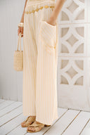 Striped pants with pockets - Yellow