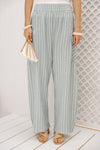 Striped pants with pockets - MINT GREEN