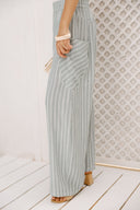 Striped pants with pockets - MINT GREEN