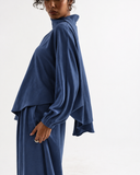 VEYRA BLOUSE -NAVY BLUE